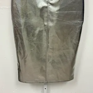 NWT 7 For All Mankind Women's‎ Midi Pencil Skirt Size XS Silver Metallic Pockets thumbnail 4