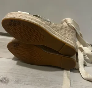 Cole Haan Gold Cream Tan Cloudfeel Hampton Wedge Platform Lace Up Sandal thumbnail 11