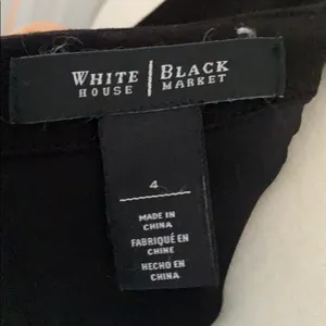 White House | Black Market Black Peplum Beaded High Neck Tank Top thumbnail 4