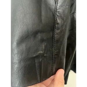 Pelle Vintage Black Leather Coat Snakeskin Detailing‎ Lined Shoulder Pads Small thumbnail 13