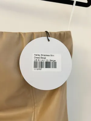 Princess Polly Hailey Strapless Vegan Leather Mini Dress Beige Size 8 NWT thumbnail 5