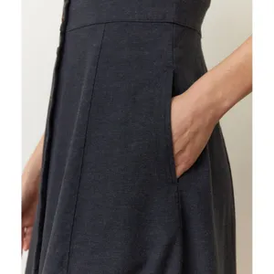 NWT Marine Layer Camila Maxi Dress Navy Blue Size XS Hemp Tencel Stretch thumbnail 5