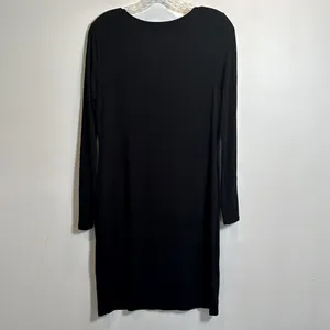 Vince‎ Camuto Studded Long Sleeve Knit Career Dress Women's Medium Black thumbnail 6