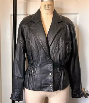 Vintage American leather Black jacket #leatherjacket Size M thumbnail 1