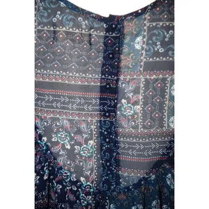 Altar'd State Crochet Blue Patchwork Sleeveless Blouse Top Size XS Flowy thumbnail 8