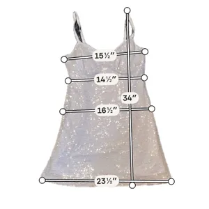 No Boundaries Silver Sequin Mini Dress Women Medium 8-10 V-Neck Party‎ thumbnail 13