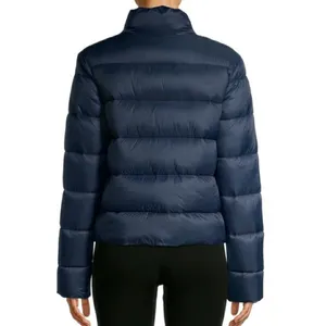 New Navy‎ Blue Cropped Puffer Jacket Size XL thumbnail 2