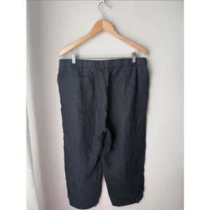 Quince Black 100% European Linen Pull On Pants XL Cropped thumbnail 2