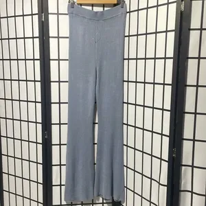 Abercrombie & Fitch High Waisted Ribbed Kick Flare Sweater Pants Blue/Gray NWOT thumbnail 8