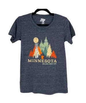 Blue 84 Minnesota Endless Adventure Graphic T-Shirt Small Navy Blue Heather NWT thumbnail 1