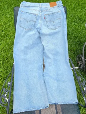 Levis Premium Womens XL Straight Jeans 28 Linen Blue Mid Rise Baggy Loose thumbnail 16