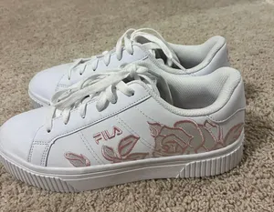 White Platform Embroidered Sneakers thumbnail 2