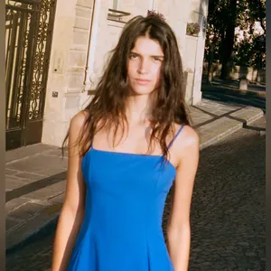 Nwt Zara Blue Asymmetric Poplin Midi Dress Size Xs thumbnail 3