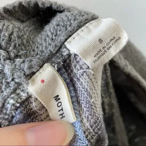 Anthropologie Moth Grey Handkerchief Hem Plaid Back Sweater thumbnail 6