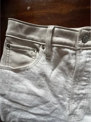 Abercrombie & Fitch 90’s Straight Ultra High Rise Cream Jeans Size 29 thumbnail 10