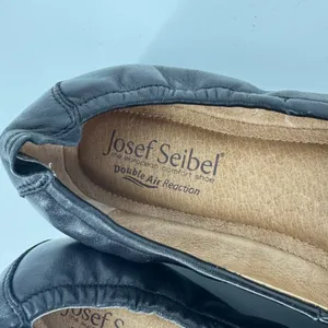 Josef Seibel Pippa Leather Ballet Flats Black Stud‎ Suede Cap Toe Size 36 US 5.5 thumbnail 9