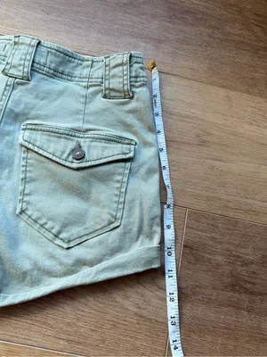Abercrombie & Fitch High-Waist Utility Shorts — Khaki Green thumbnail 6