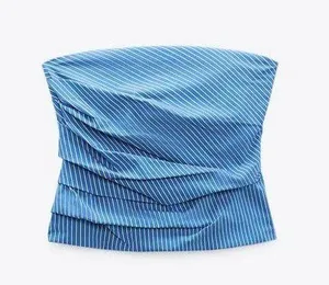 Zara NWT  STRIPED STRAPLESS TOP thumbnail 1