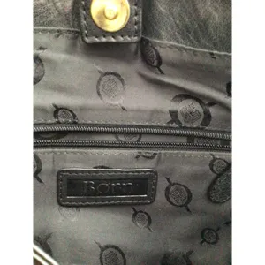 Born Shoulder Bag Womens Medium Black Excellent Leather Chevron Handbag thumbnail 5