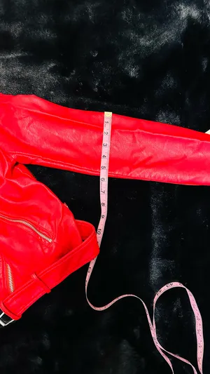 LEVI’s STRAUSS & CO Red Faux Leather Bomber Jacket thumbnail 10