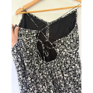 Abercrombie‎ fitch silky floral mini dress open back black white large thumbnail 4