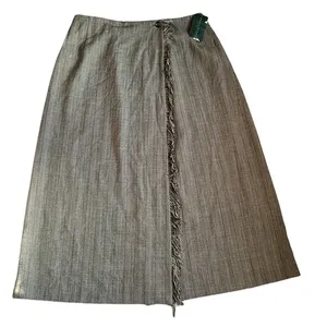 Harve'‎ Bernard Wool Wrap Maxi Skirt with Fringe Size 12 thumbnail 1