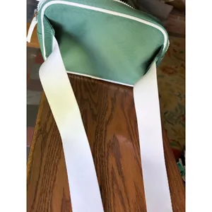 Athleta Excursion Belt Bag Green‎ White Canvas Waist Pack Fanny Bag Tenniscore thumbnail 7