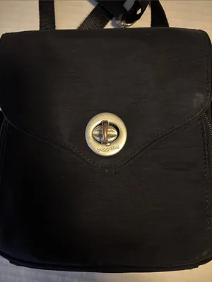 Baggallini Black Nylon Crossbody Compact Size Lots Of Compartments Preloved thumbnail 2