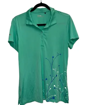 Ping Performance Golf Polo Medium‎ Green Athletic Shirt Short Sleeve Stretch thumbnail 1