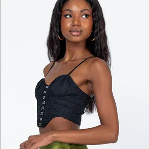 Princess Polly Caitlin Top in Black Size 6 New with tag thumbnail 2