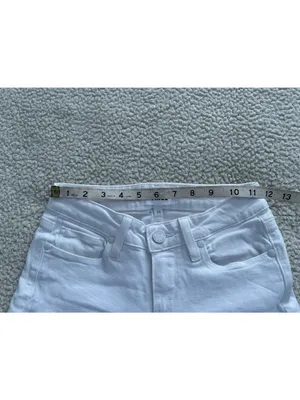 Paige Low Rise Verdugo Crop w/Raw Hem Stretch Jeans Artica White Size 24 thumbnail 6