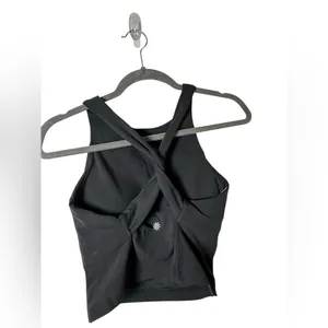 Athleta Black Ribbed Racerback Tank Top‎ Size XS with Built-in Shelf Bra thumbnail 4