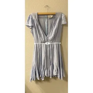 Hello Molly Dress‎ Womens S Blue London Calling Flowy Bohemian Faux Wrap Ladies thumbnail 5