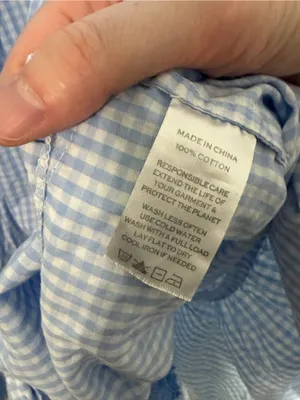 HILL HOUSE Blue Gingham Print Louisa Nap Dress Size Small thumbnail 4