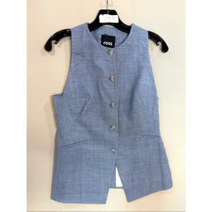 BOSS Virgin blue Wool Waistcoat vest Size 2 thumbnail 3
