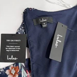 NWT Lulus My Favorite Navy Blue Floral Print Off the Shoulder‎ Dress Size MEDIUM thumbnail 11