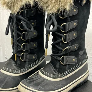 Sorel Joan of Arctic boots Waterproof black fur trim thumbnail 8