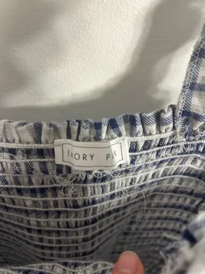 Emory Park Blue and White Gingham Smocked Mini Dress thumbnail 3