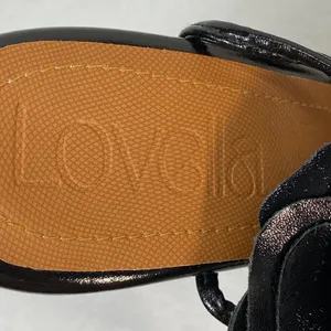 Lovella Flower Black Heel Sandals Block Heel Slip On Mules‎ Size 7/37 thumbnail 8