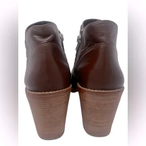Loeffler Randall Eva Leather Ankle Boots Brown Block‎ Heel Size 10.5 thumbnail 6