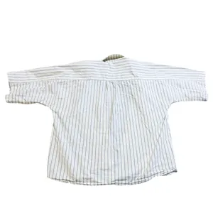 Source Unknown Pin Stripes Cream & Navy Women SZ XS Oversize 100% Cotton Causal‎ Short Sleeve thumbnail 6