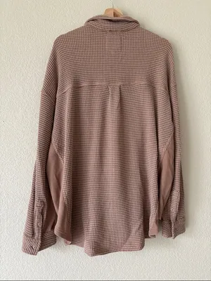 Aerie Waffle Knit Button-Front Shacket thumbnail 4