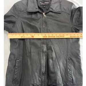 Wilsons The Leather Experts Black Leather Zip Front Jacket Womens‎ Large L thumbnail 5