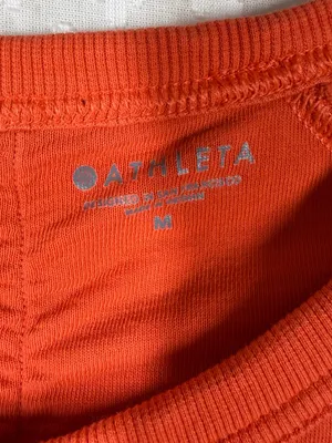 Athleta‎ Orange Sundown Puckered Sweatshirt thumbnail 3