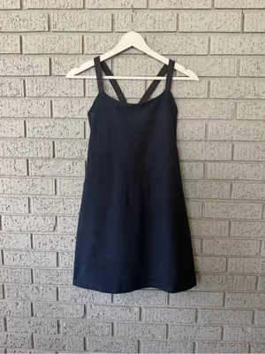 Beyond Yoga Spacedye Move It Dress Navy Blue Crisscross Back Size Small thumbnail 3
