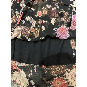 Vintage Black Floral Skirt Size Small Coquette Fairy Whimsigoth Y2K Sheer Lined thumbnail 4