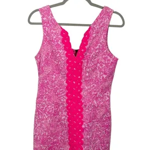 Lilly Pulitzer Target Collab Pink‎ White Paisley Lace Trim V Neck Dress Size 6 thumbnail 9