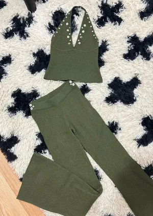 Princess Polly Knit Set Two-Piece Green thumbnail 1