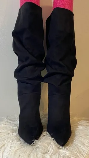 ROBIN STILLETO BOOT JUST FAB WOMENS SZ 8.5 Black thumbnail 1