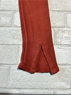 Free People Rust Waffle-Knit Leggings thumbnail 3